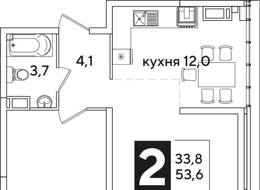 квартира г Краснодар р-н Прикубанский ЖК Самолёт-3 фото 2