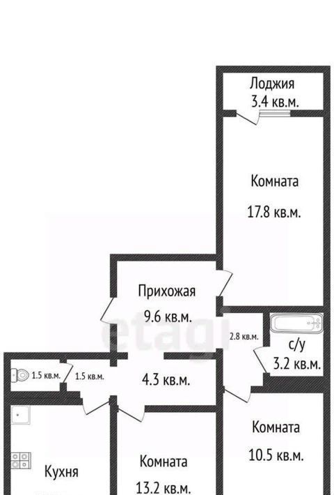 квартира г Краснодар р-н Прикубанский ул им. Героя Владислава Посадского 24 фото 7