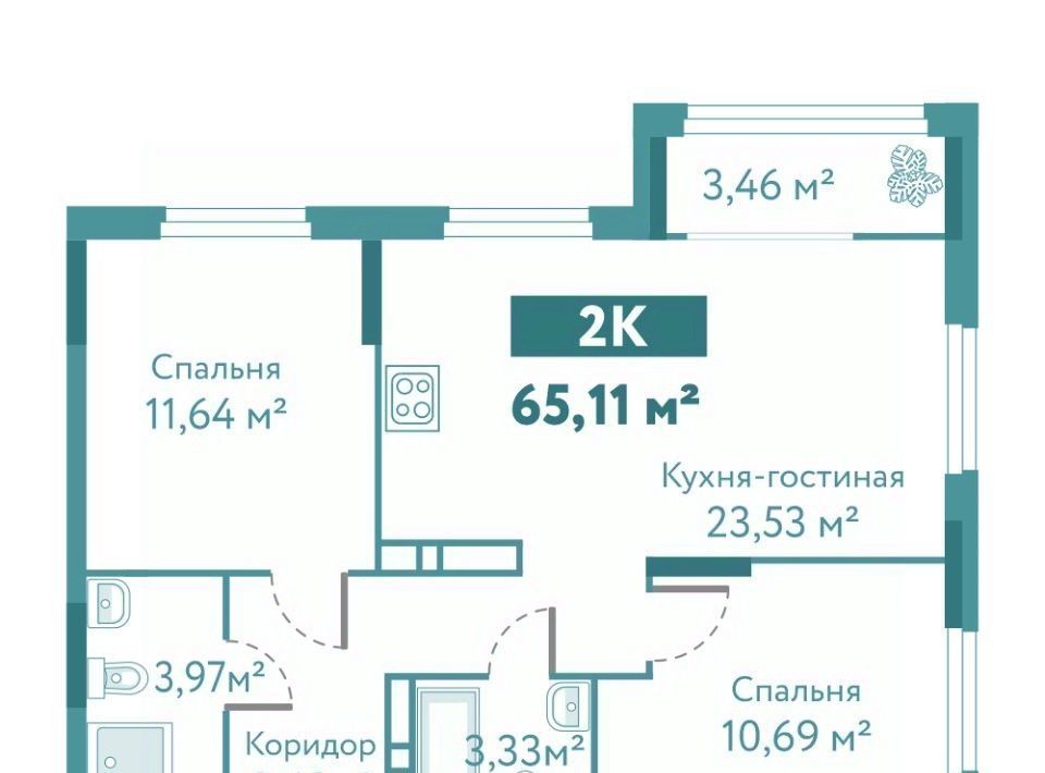 квартира г Тюмень р-н Ленинский ул Павла Никольского 10к 1 блок 2 фото 1