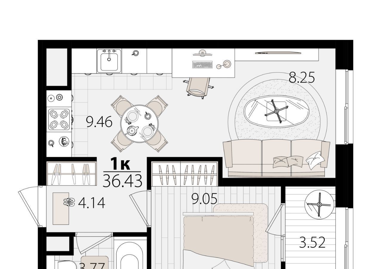 квартира г Краснодар р-н Карасунский ул Сормовская 1/2к 2 фото 1