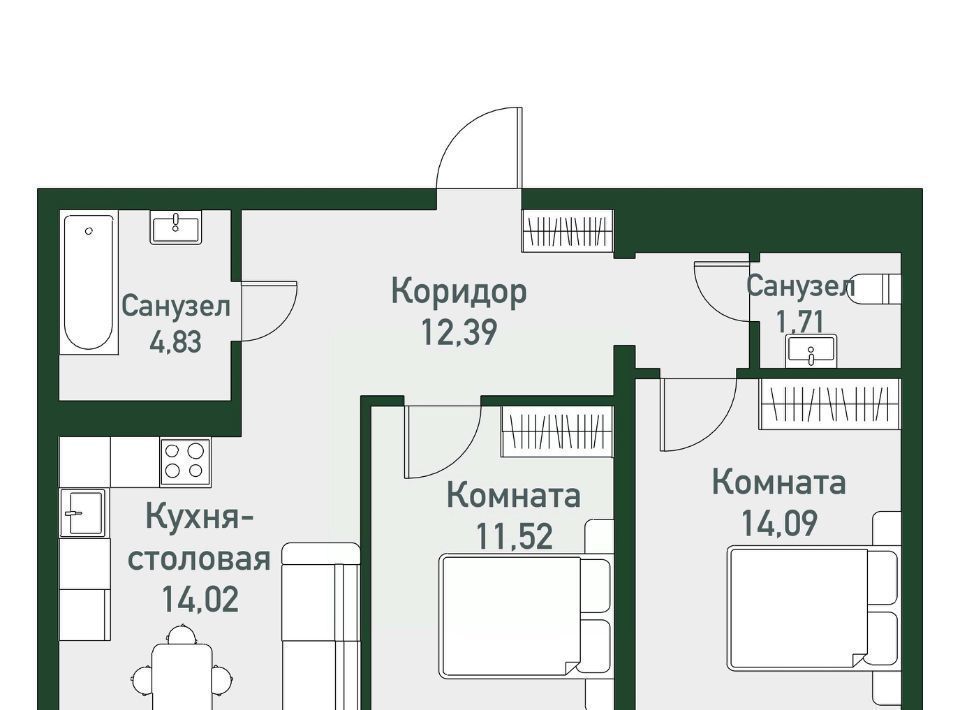 квартира п Западный р-н мкр Привилегия ул Спортивная 15 Кременкульское с/пос фото 1