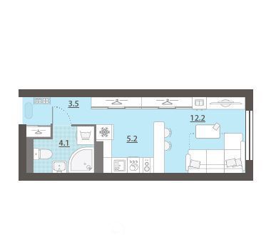 квартира г Екатеринбург Центральный Уральская ЖК «Азина 16» жилрайон фото 1