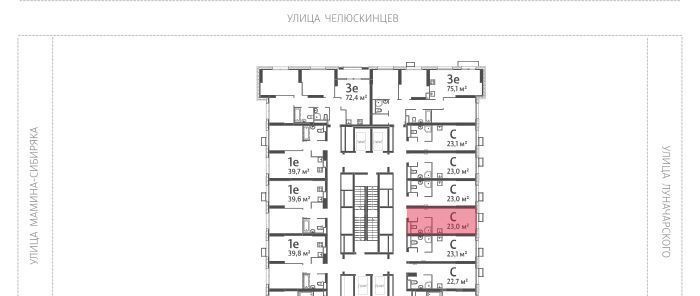 квартира г Екатеринбург Центральный Уральская ЖК «Азина 16» жилрайон фото 2