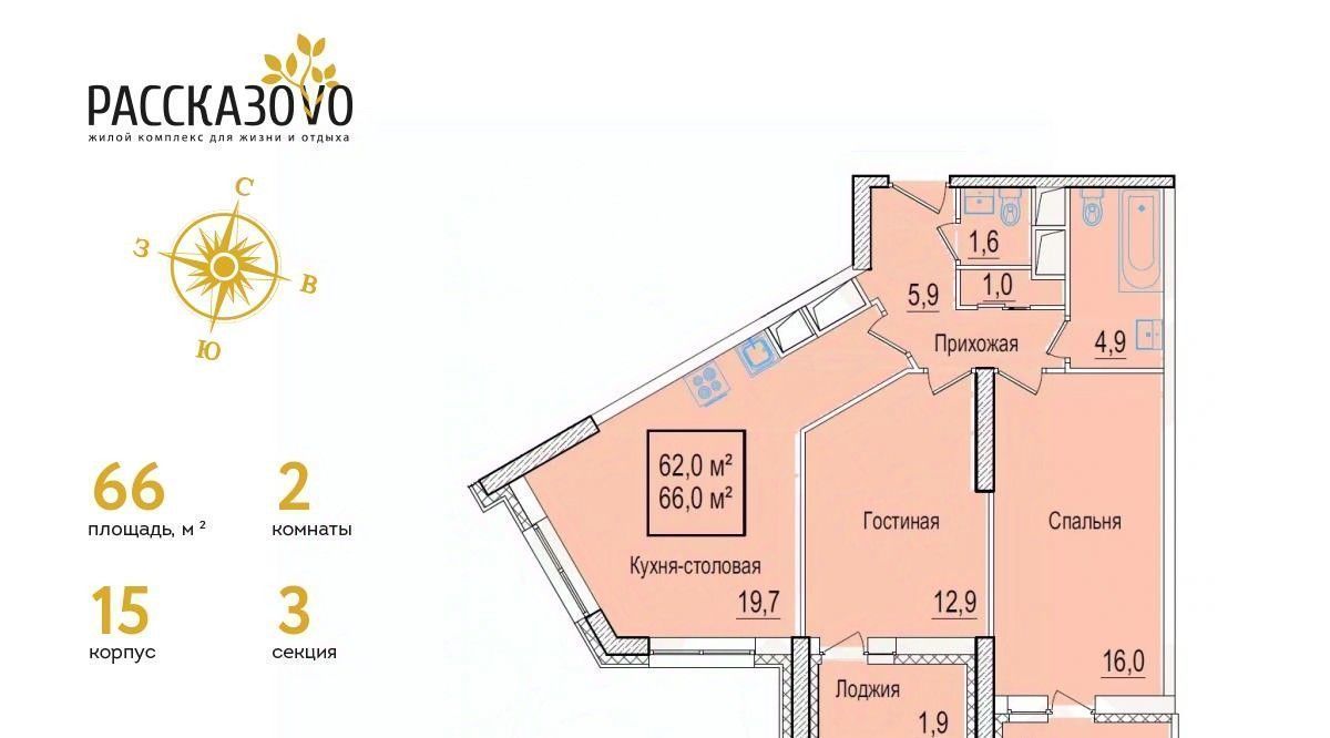 квартира г Москва п Внуковское б-р Андрея Тарковского метро Рассказовка к 15 фото 1