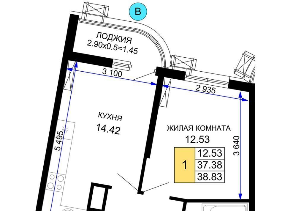 квартира г Краснодар р-н Центральный ул Воронежская 47/10 фото 1