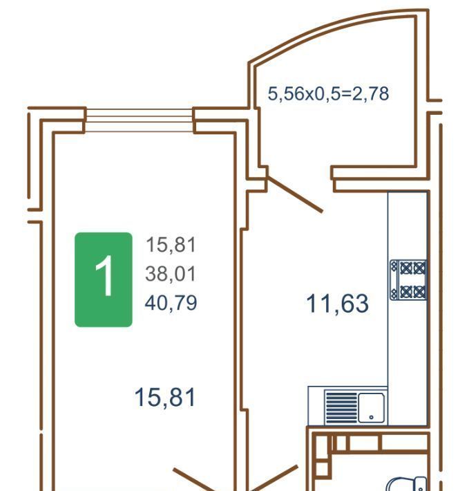 квартира г Краснодар р-н Прикубанский ул им. Кирилла Россинского 3/1к 1 фото 1