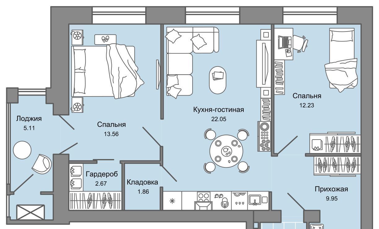 квартира г Киров р-н Ленинский Знак жилой комплекс фото 13