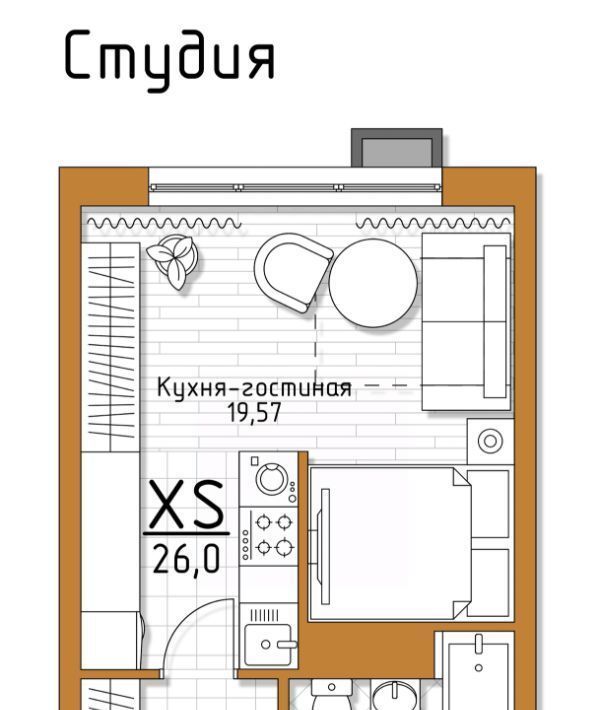 квартира р-н Ленинский п Молодежный 5 Баллов жилой комплекс, Тула фото 1