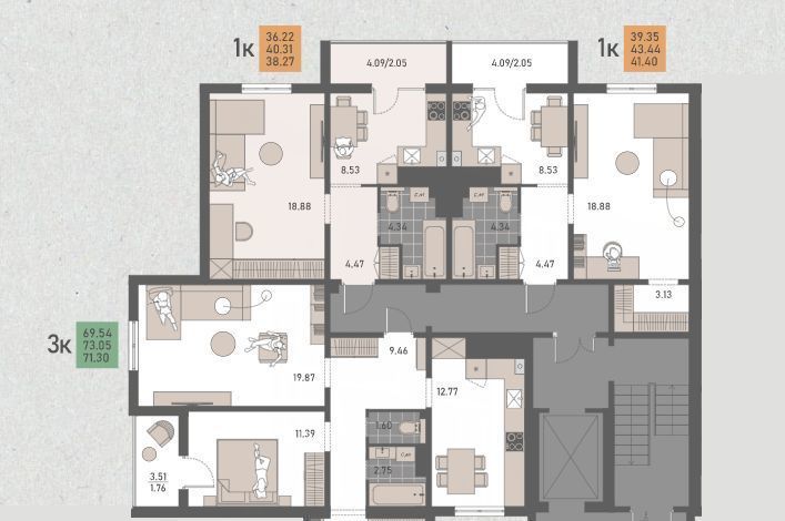 квартира г Калининград р-н Московский ул Левитана 65к/2 фото 2