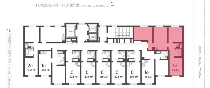 квартира г Санкт-Петербург метро Академическая ЖК «Ручьи» фото 2