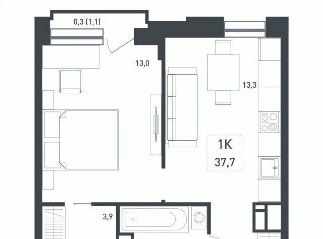 квартира г Подольск д Борисовка Жилой Новая Щербинка кв-л, Силикатная, 18 фото 1