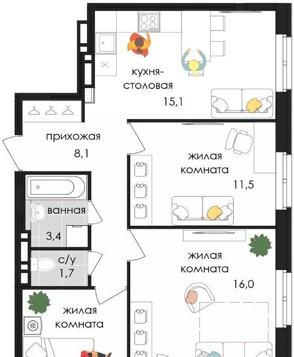 квартира г Пермь р-н Мотовилихинский ул Лифанова 38 фото 1