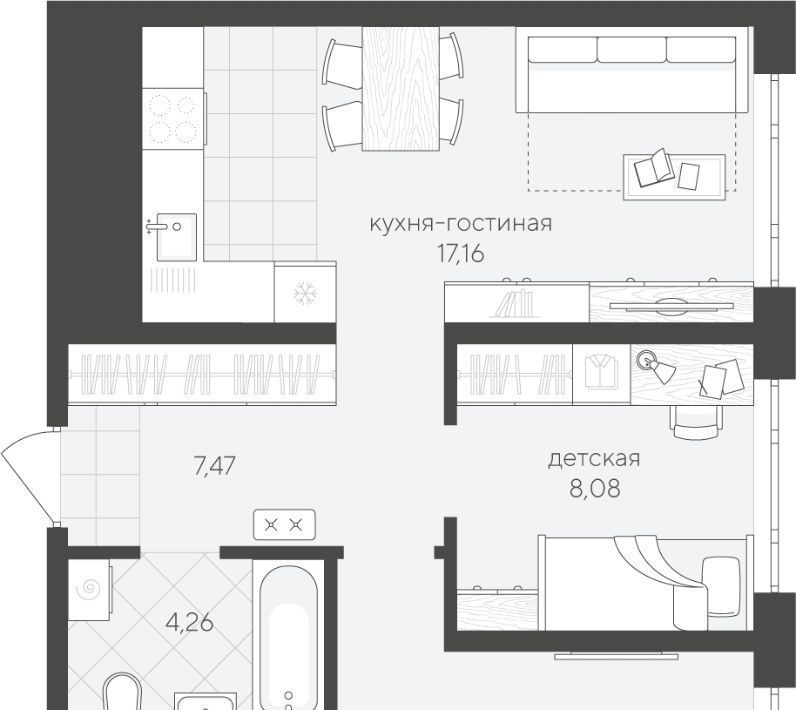 квартира г Тюмень р-н Калининский ул Василия Малкова 10 фото 1