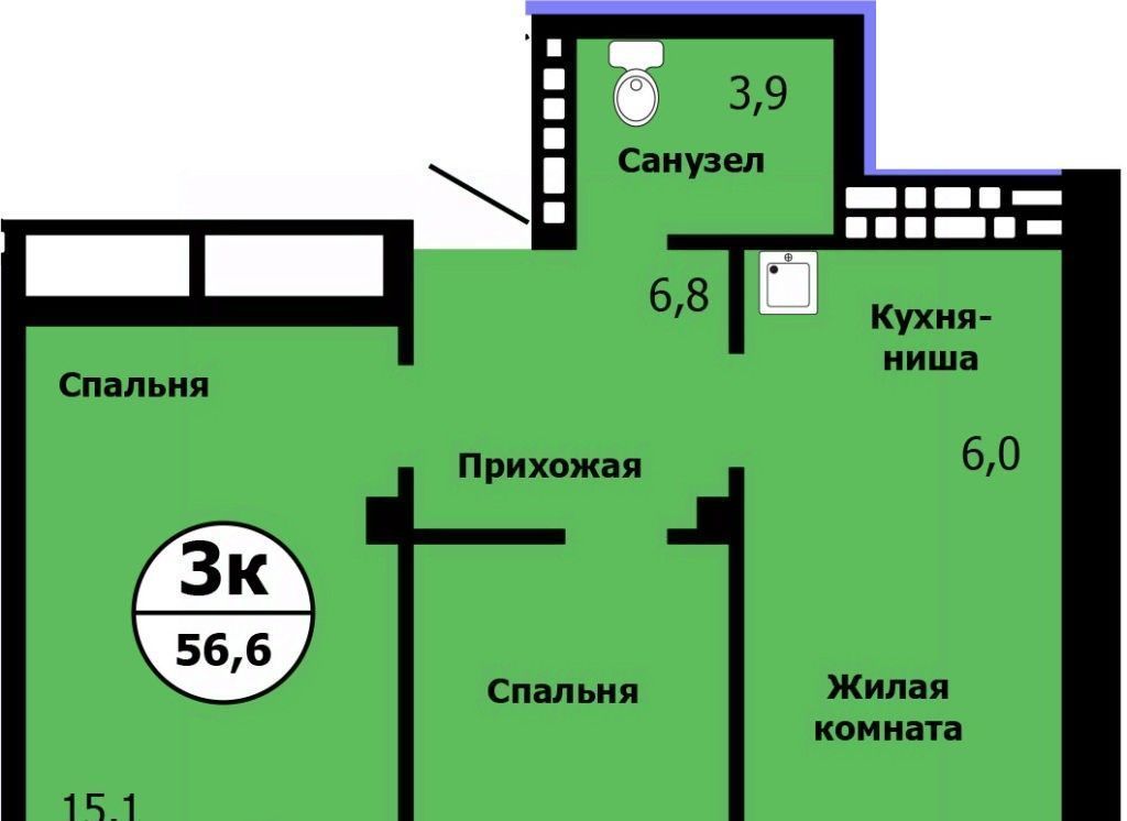 квартира г Красноярск р-н Свердловский ул Лесников 37 фото 1