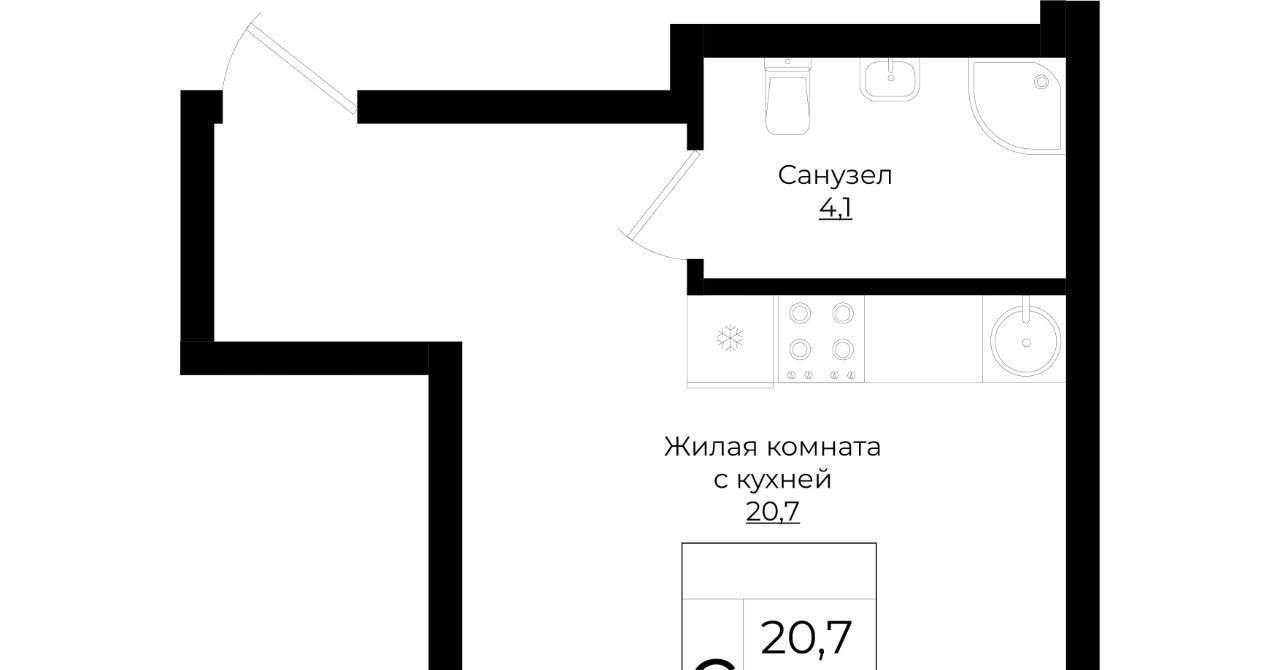 квартира г Краснодар р-н Прикубанский ЖК «Европа-Сити» фото 1