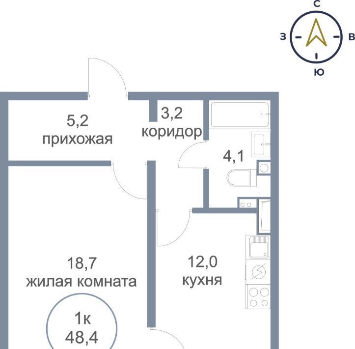 квартира городской округ Солнечногорск д Голубое б-р Парковый 2к/3 Нахабино фото 1