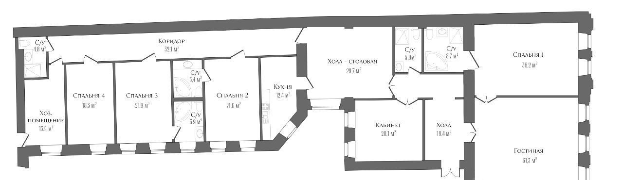 квартира г Санкт-Петербург метро Чернышевская ул Захарьевская 41 фото 1