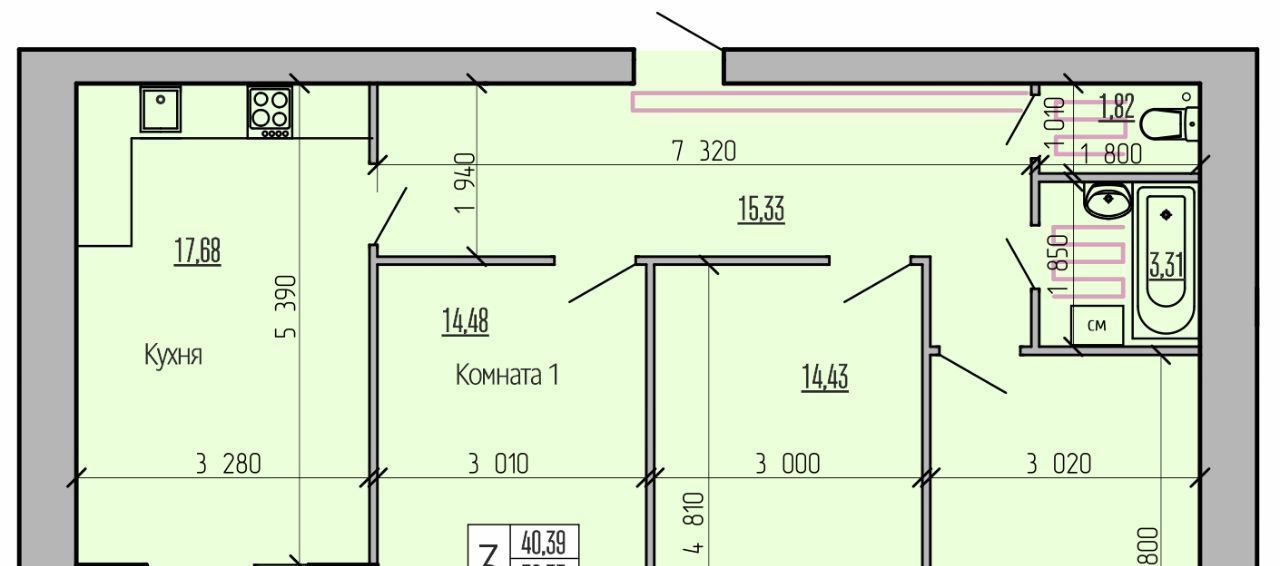 квартира р-н Рыбновский г Рыбное ЖК «Аист» фото 2