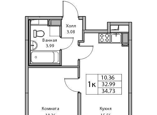 квартира г Санкт-Петербург ЖК «Юнтолово» Беговая фото 1