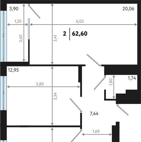 квартира г Тюмень р-н Ленинский ул Газопромысловая 1к/2 фото 3