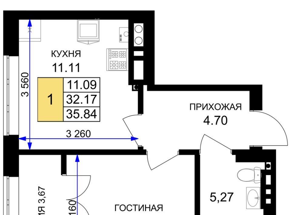 квартира р-н Гурьевский г Гурьевск ЖК «Включи» фото 1