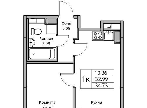 квартира г Санкт-Петербург ЖК «Юнтолово» Беговая фото 1