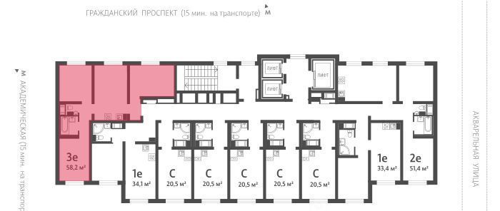 квартира г Санкт-Петербург метро Академическая ЖК «Ручьи» фото 3