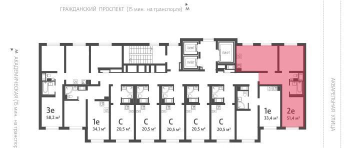 квартира г Санкт-Петербург метро Академическая ЖК «Ручьи» фото 3