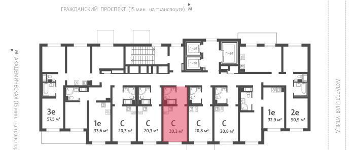 квартира г Санкт-Петербург метро Академическая ЖК «Ручьи» фото 3