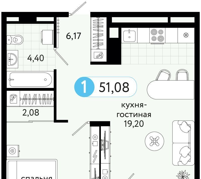 квартира р-н Тюменский д Дударева ЖК На Московском фото 1