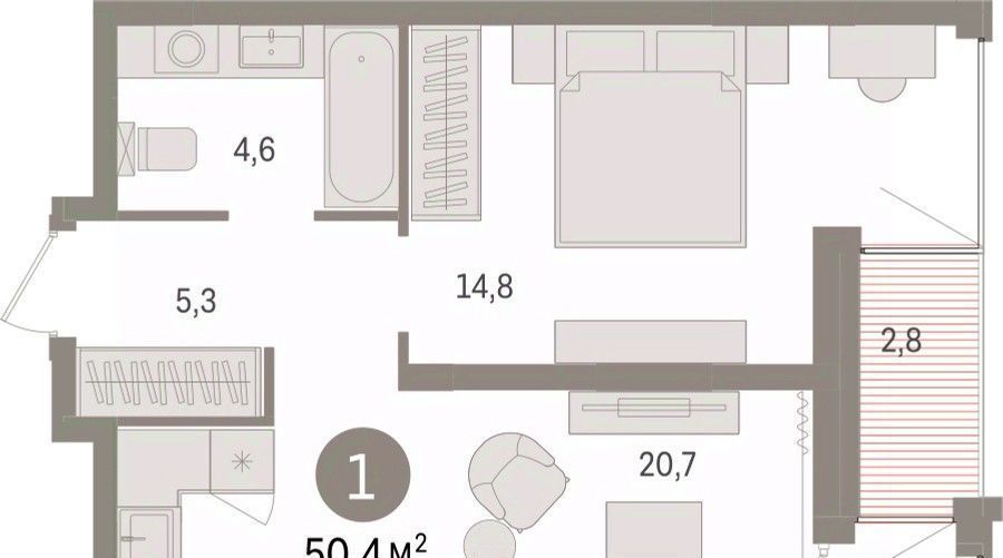 квартира г Сургут 35-й микрорайон ЖК квартал Новин 35-й фото 1