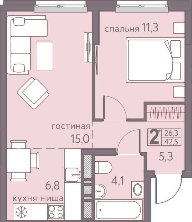 квартира г Пермь р-н Мотовилихинский ул Серебристая 5 фото 1