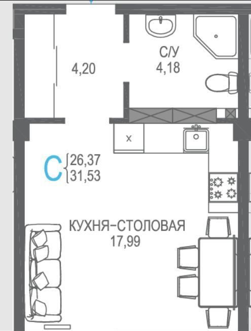 квартира р-н Симферопольский пгт Гвардейское ул Магистральная фото 1