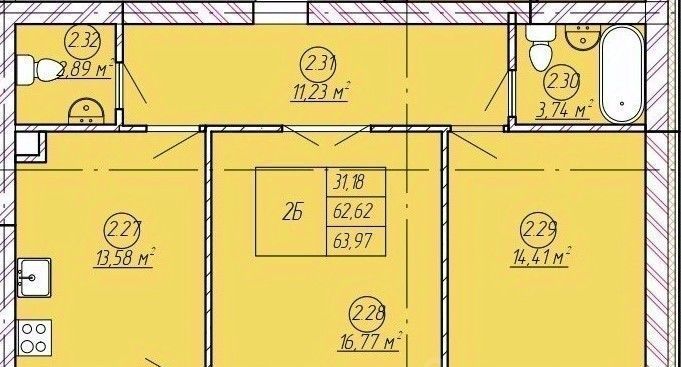 квартира р-н Зеленодольский с Осиново ЖК «Аура» Осиновское с/пос, Авиастроительная, лит Б фото 1