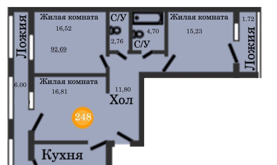 квартира г Калининград р-н Центральный ул Генерал-фельдмаршала Румянцева 7 фото 1