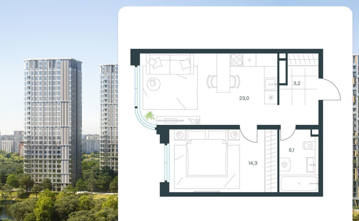 квартира г Москва метро Тушинская ш Волоколамское 81/2с 3 фото 1