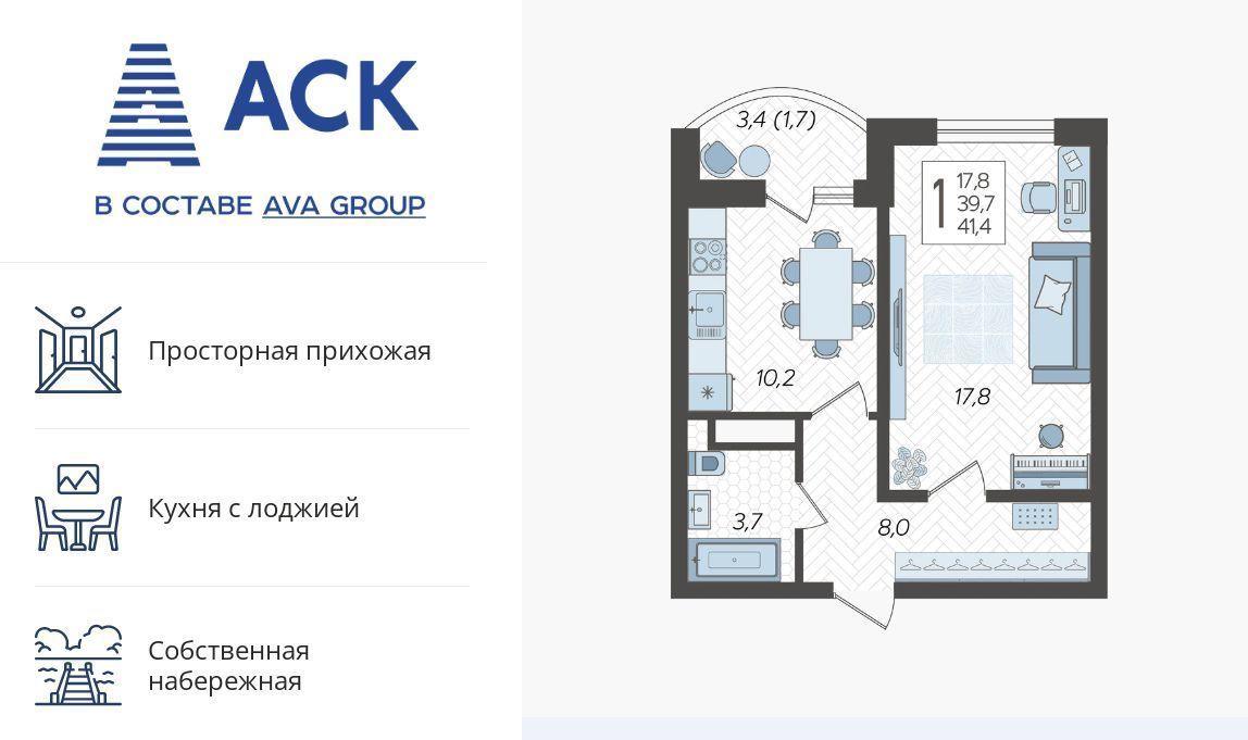 квартира г Краснодар р-н Карасунский Фреш жилой комплекс фото 1