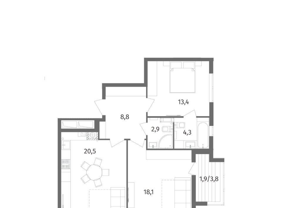 квартира г Калининград р-н Центральный ул Маршала Борзова 109 фото 3