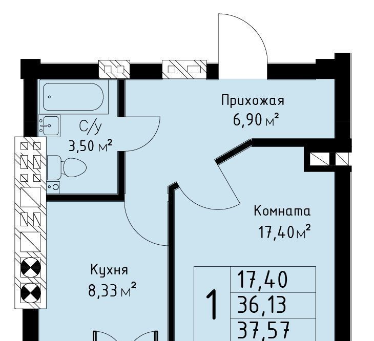 квартира г Калининград р-н Московский ул Аллея смелых 204к/1 фото 1