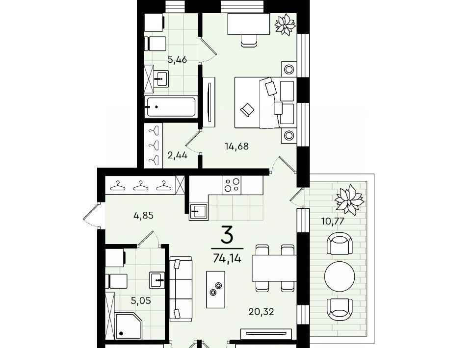 квартира г Тюмень р-н Калининский ул Александра Звягина 9 фото 1