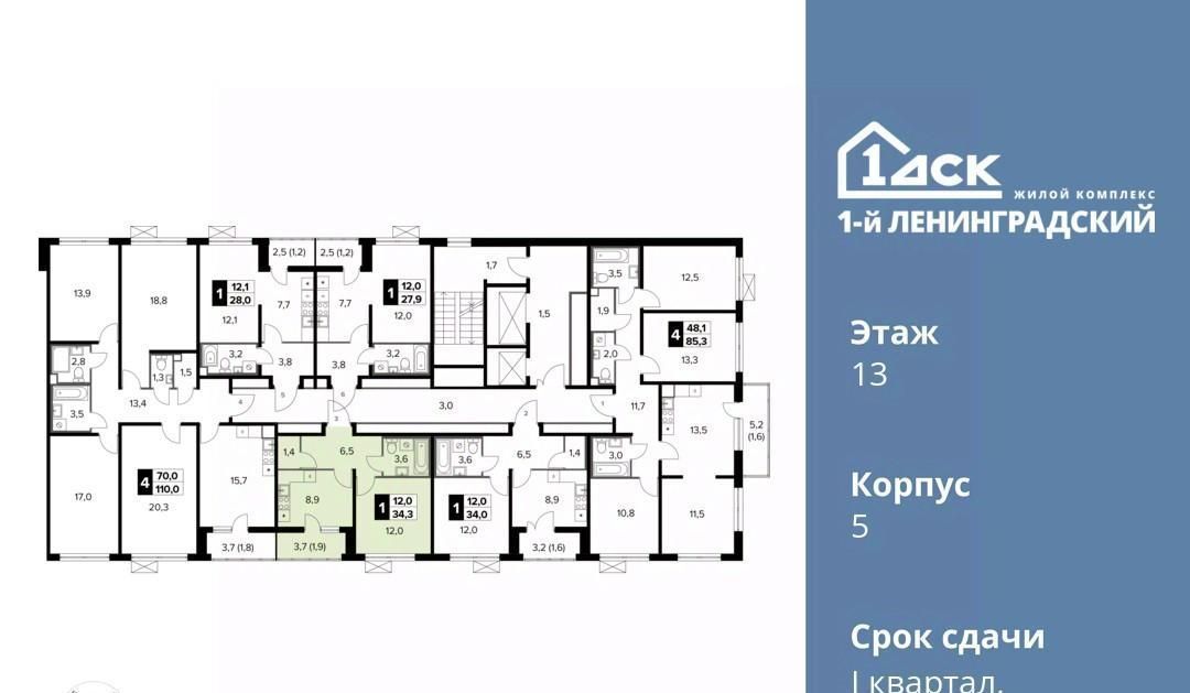 квартира г Москва метро Ховрино ЖК Первый Ленинградский фото 3