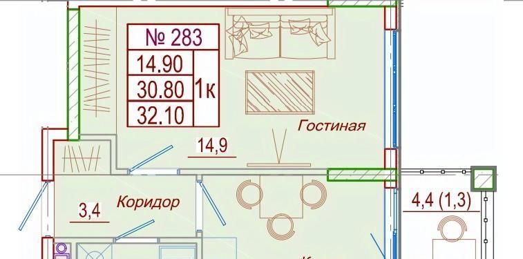 квартира р-н Анапский с Сукко ул Мирная 9к/1 муниципальное образование, Анапа фото 1