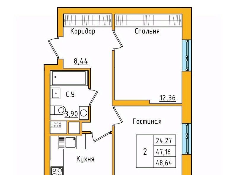 квартира г Уфа р-н Калининский ул Валерия Лесунова 18 фото 1