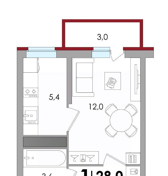 квартира р-н Калининский д Батино ул Сергея Есенина 39 фото 1