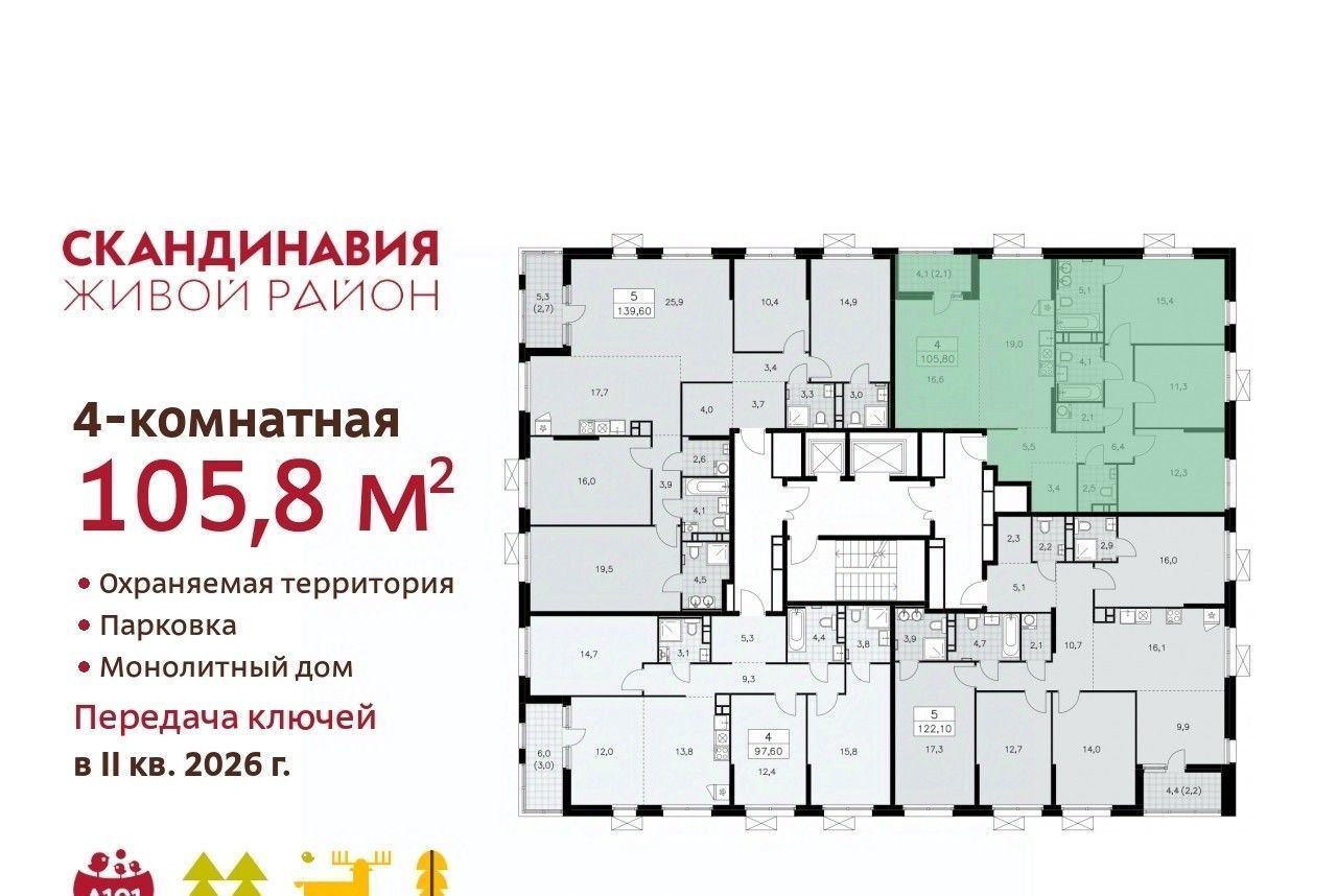 квартира г Москва п Сосенское метро Коммунарка № 167 кв-л фото 2