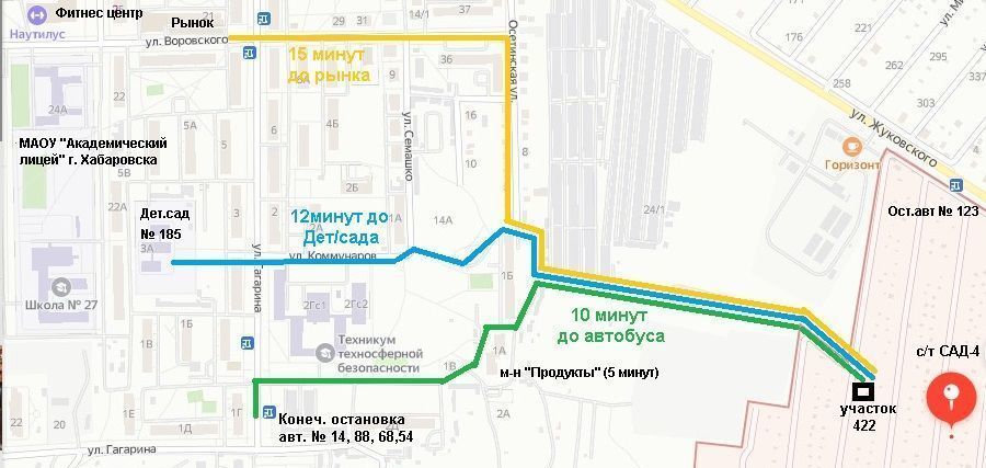 земля г Хабаровск р-н Железнодорожный садовое товарищество Сад-4 фото 1