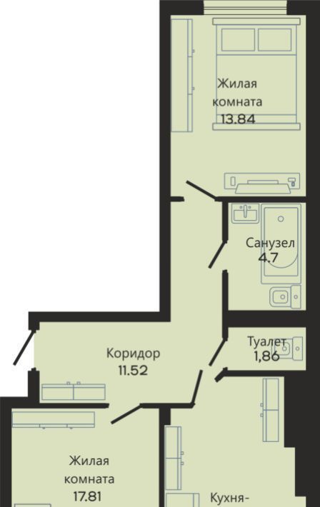 квартира г Калининград р-н Ленинградский ул Закатная 29к/2 фото 1