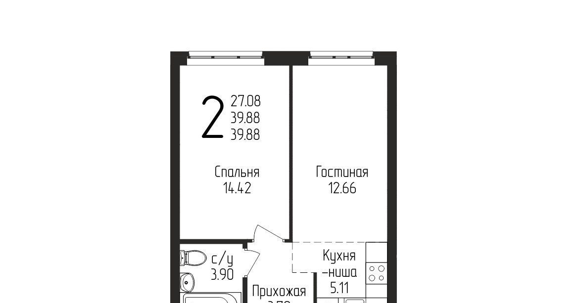 квартира г Уфа р-н Кировский ул Испытателей 89 фото 1