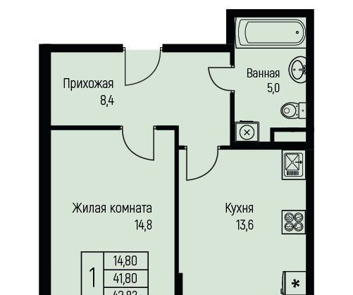 квартира г Краснодар п Березовый Эко-квартал Nova Vita муниципальное образование фото 1