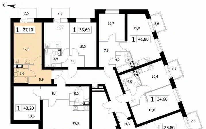 квартира р-н Всеволожский д Скотное ул Вересковая 1к/2 Агалатовское с/пос, Парнас фото 2